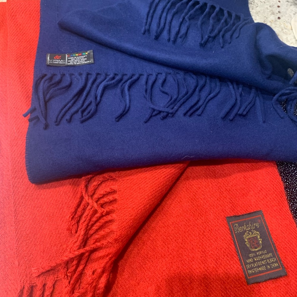 2 soft supple cashmere like scarves
